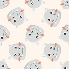 animal cartoon seamless pattern background N18