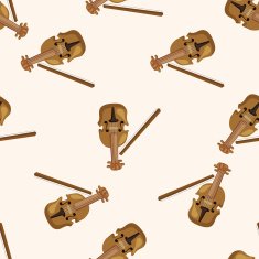 instrument violin cartoon seamless pattern background
