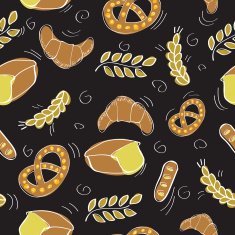 Seamless pattern with bakery products