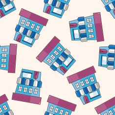 Building cartoon seamless pattern background N22