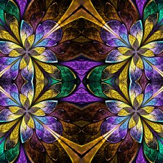 Symmetrical pattern in stained-glass window style N4