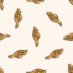 sun hat cartoon seamless pattern background N2