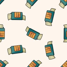 passport cartoon seamless pattern background