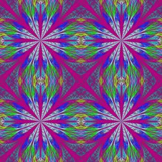 Symmetrical pattern in stained-glass window style Purple and Blue palette