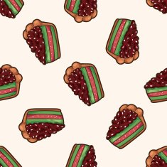 decorating cake 10 cartoon seamless pattern background N2