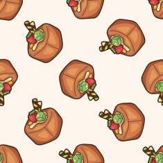 decorating cake 10 cartoon seamless pattern background N3