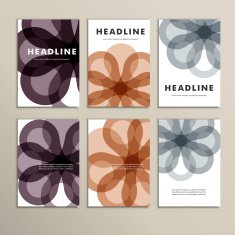 Set of six covers with abstract patterns N6
