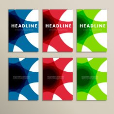 Set of six covers with abstract patterns N7