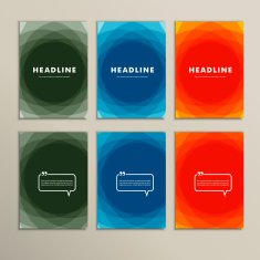 Set of banners for design in abstract style N8