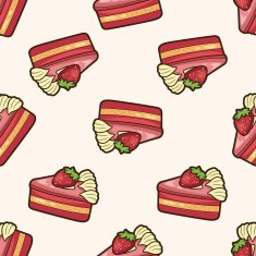 decorating cake 10 cartoon seamless pattern background N9