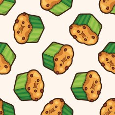 decorating cake 10 cartoon seamless pattern background N10