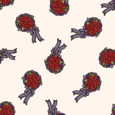 flower bouquet cartoon seamless pattern background N5