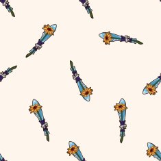 flower bouquet cartoon seamless pattern background N6