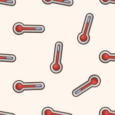 Thermometer cartoon seamless pattern background