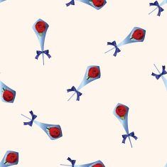 flower bouquet cartoon seamless pattern background N11