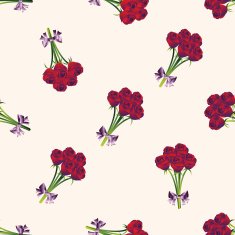 flower bouquet cartoon seamless pattern background N15
