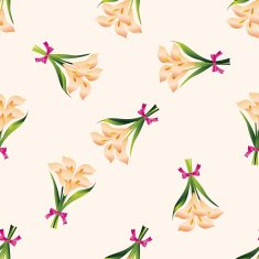 flower bouquet cartoon seamless pattern background N16