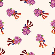 flower bouquet cartoon seamless pattern background N17