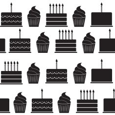 Birthday Cake Flat Seamless Pattern Background Vector Illustrati N5