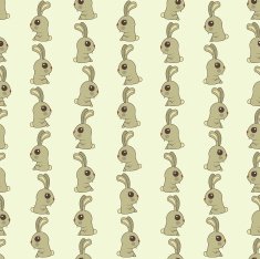 Seamless colorful background made of cartoons cute bunnies