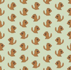 Seamless colorful background made of cartoons cute puppies