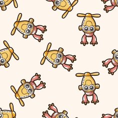robot cartoon seamless pattern background N23