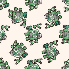 robot cartoon seamless pattern background N25