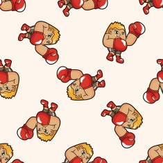 boxer cartoon seamless pattern background N18