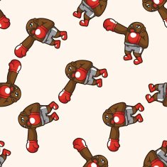 boxer cartoon seamless pattern background N19