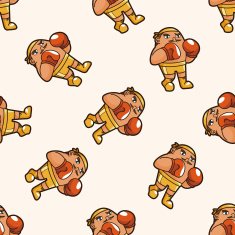 boxer cartoon seamless pattern background N20