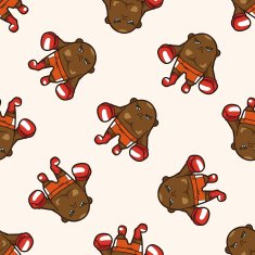 boxer cartoon seamless pattern background N23