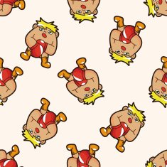 boxer cartoon seamless pattern background N25