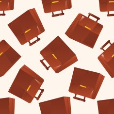 Briefcase cartoon seamless pattern background N2