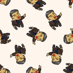 mafia cartoon seamless pattern background N10