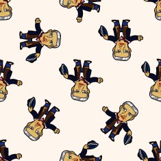mafia cartoon seamless pattern background N13