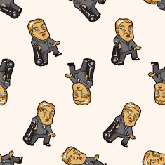 mafia cartoon seamless pattern background N14