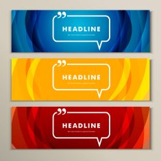 Set of banners for design in abstract style N9