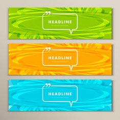 Set of banners for design in abstract style N10