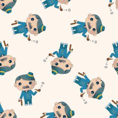 Office workers cartoon seamless pattern background N2