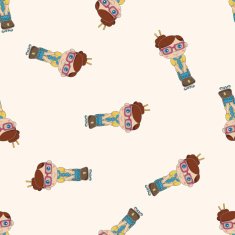 Office workers cartoon seamless pattern background N6
