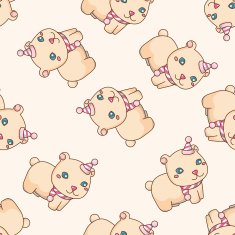 animal cartoon seamless pattern background N24