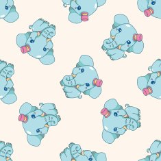 animal cartoon seamless pattern background N26