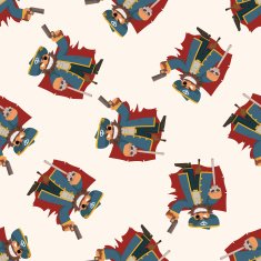 pirate cartoon seamless pattern background N9