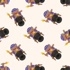pirate cartoon seamless pattern background N11