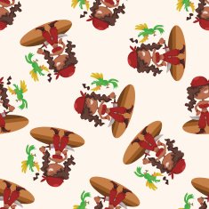 pirate cartoon seamless pattern background N14