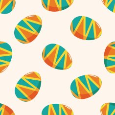 easter egg 10 cartoon seamless pattern background N3