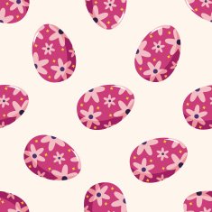 easter egg 10 cartoon seamless pattern background N6