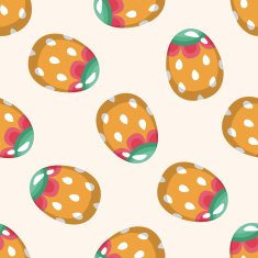 easter egg 10 cartoon seamless pattern background N17