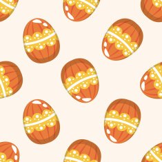 easter egg 10 cartoon seamless pattern background N18