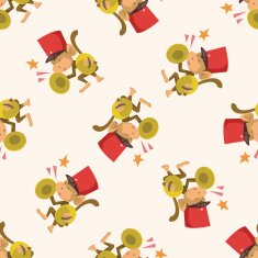 circus cartoon seamless pattern background N3